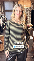 T-Shirt Rigata Nero/Verde _ MI.LE. for soku