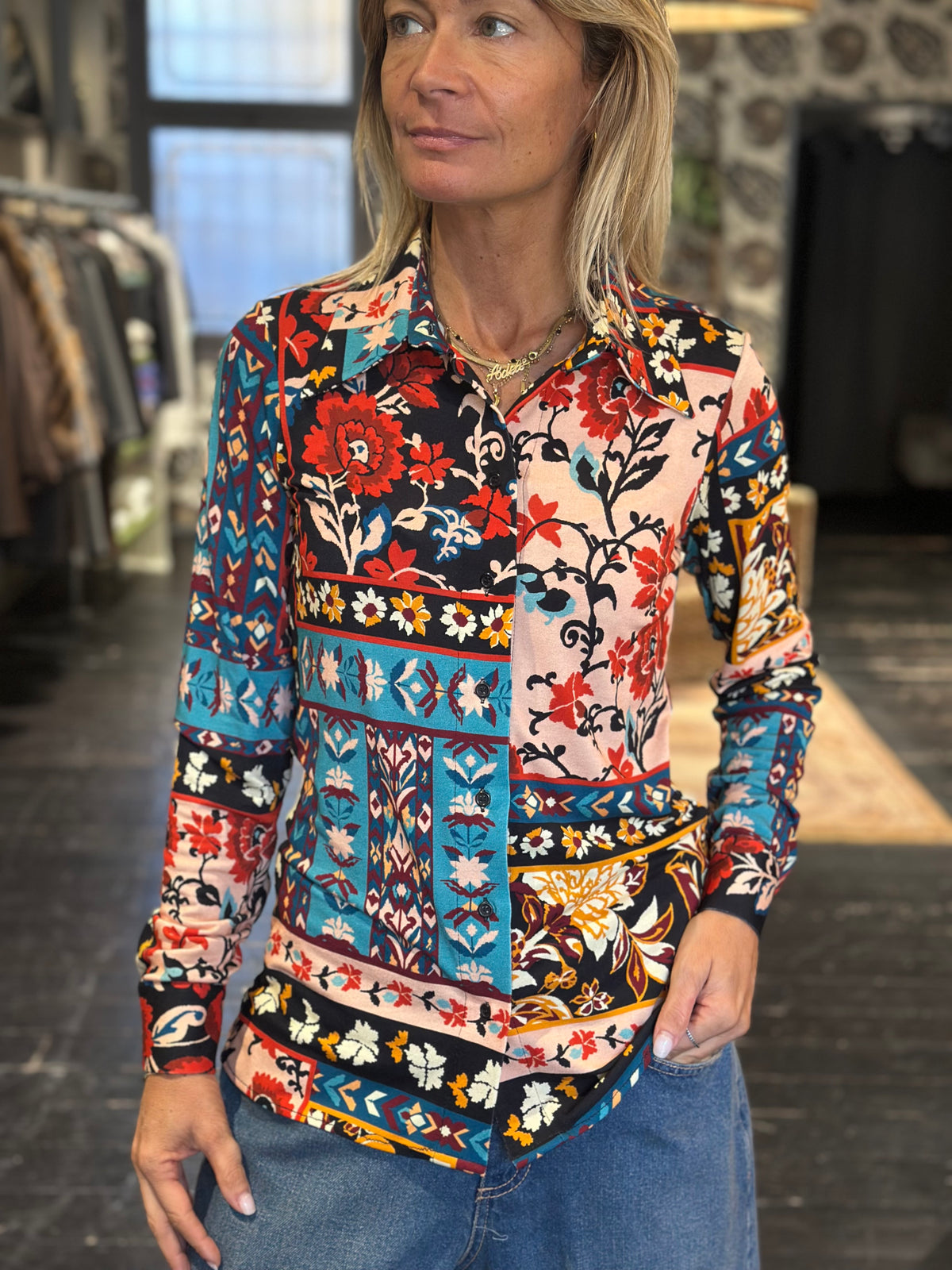 Camicia floreale in jersey _ Dixie