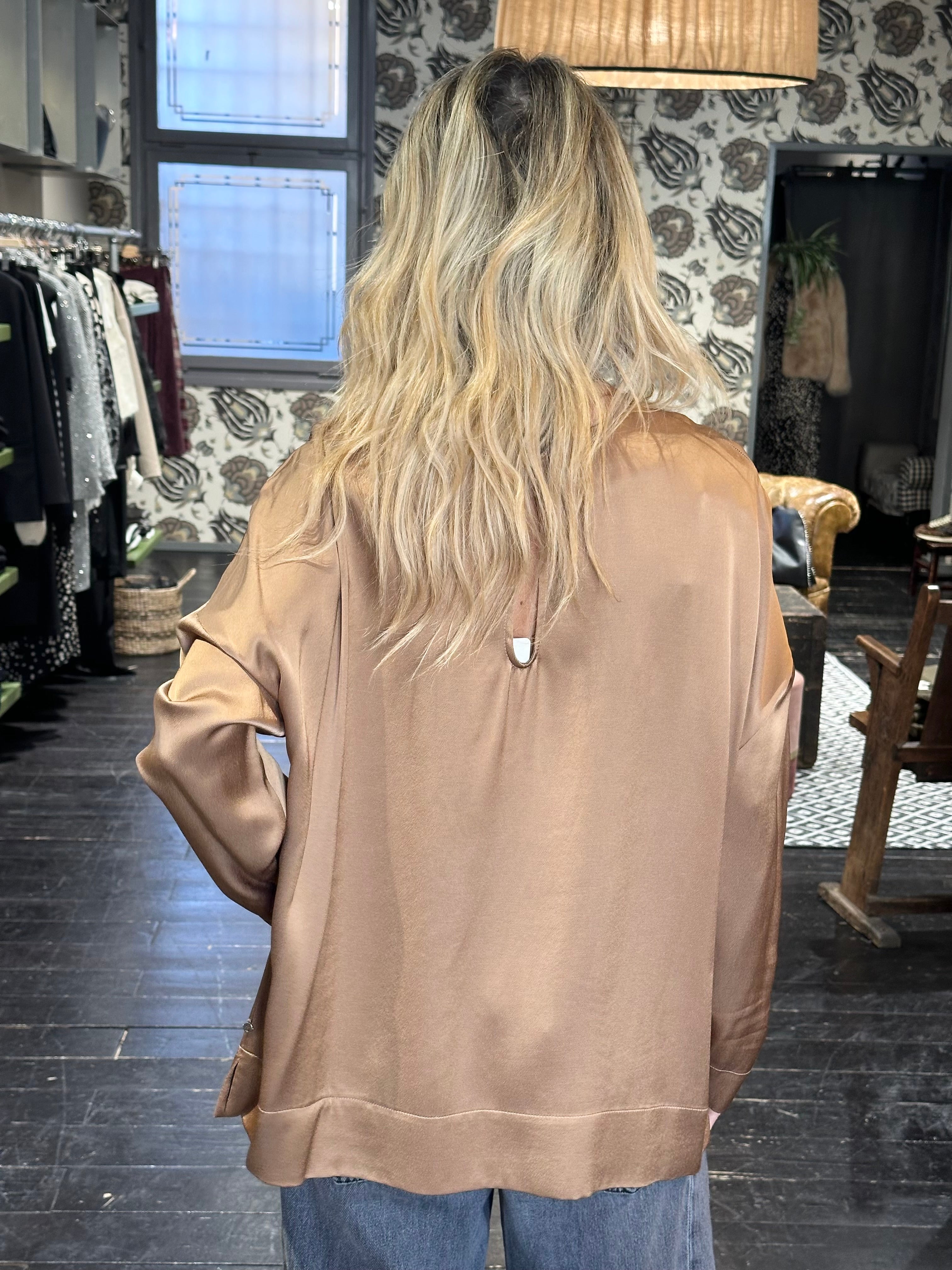 Blusa Girocollo Sesamo _ Ottod'Ame