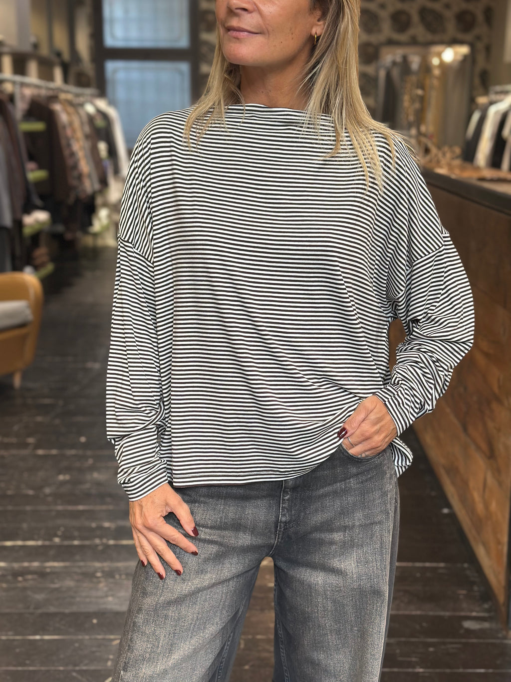 T-Shirt Rigata Moro/ Panna _ Dixie