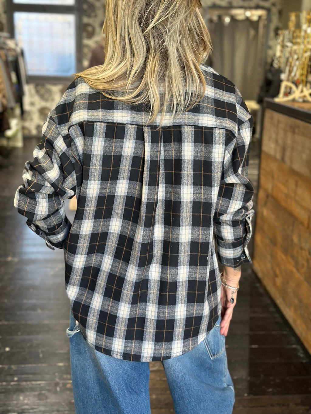 Camicia check nera over _ MI.LE. for soku