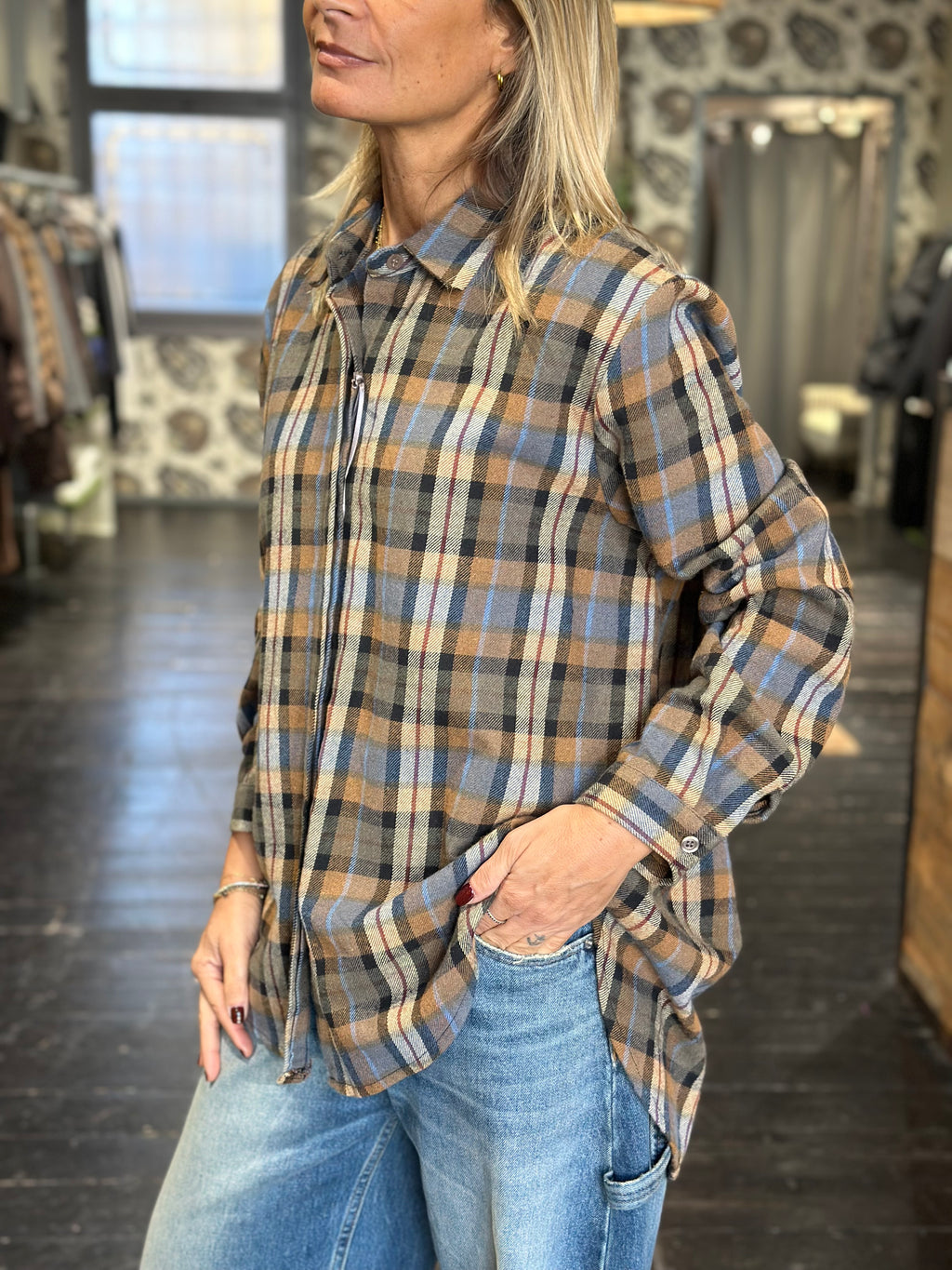 Camicia Check Senape Over _ MI.LE. for soku