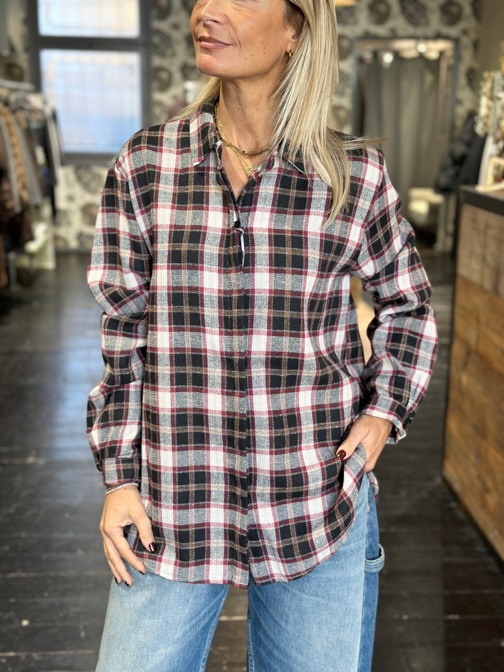 Camicia Check Nero/Bordeaux _ MI.LE. for soku