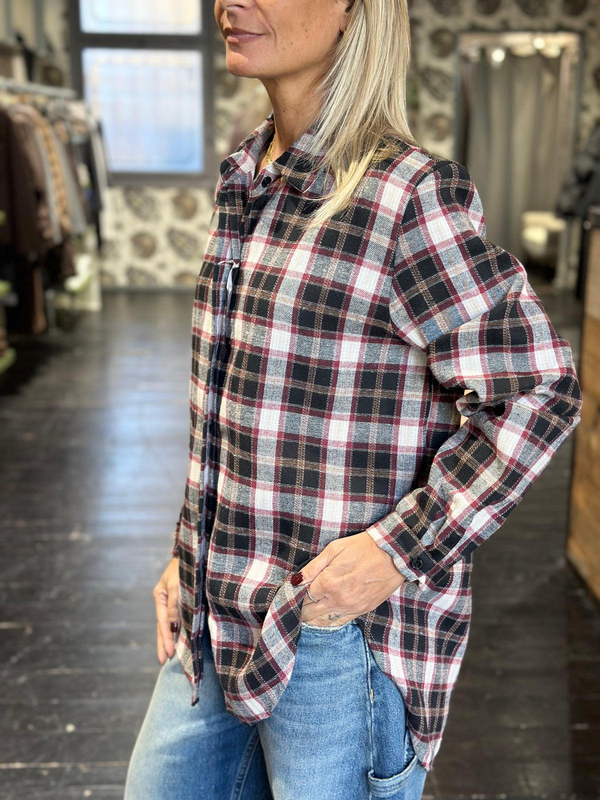Camicia Check Nero/Bordeaux _ MI.LE. for soku