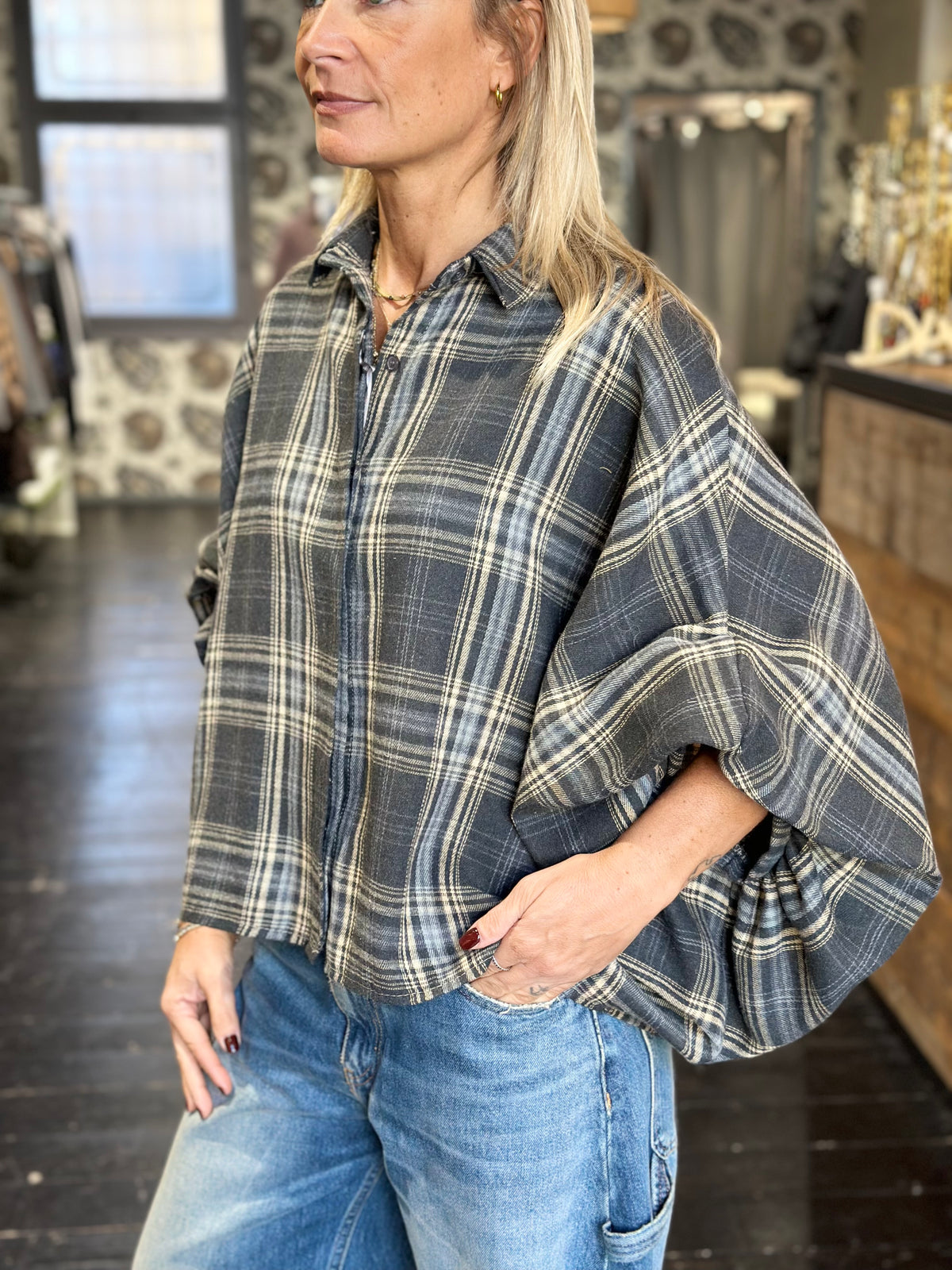 Camicia Check grigio Ampia _ Mi.LE. for soku