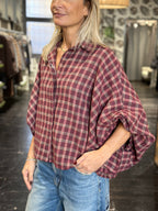 Camicia Check Bordeaux Ampia _MI.LE. for soku
