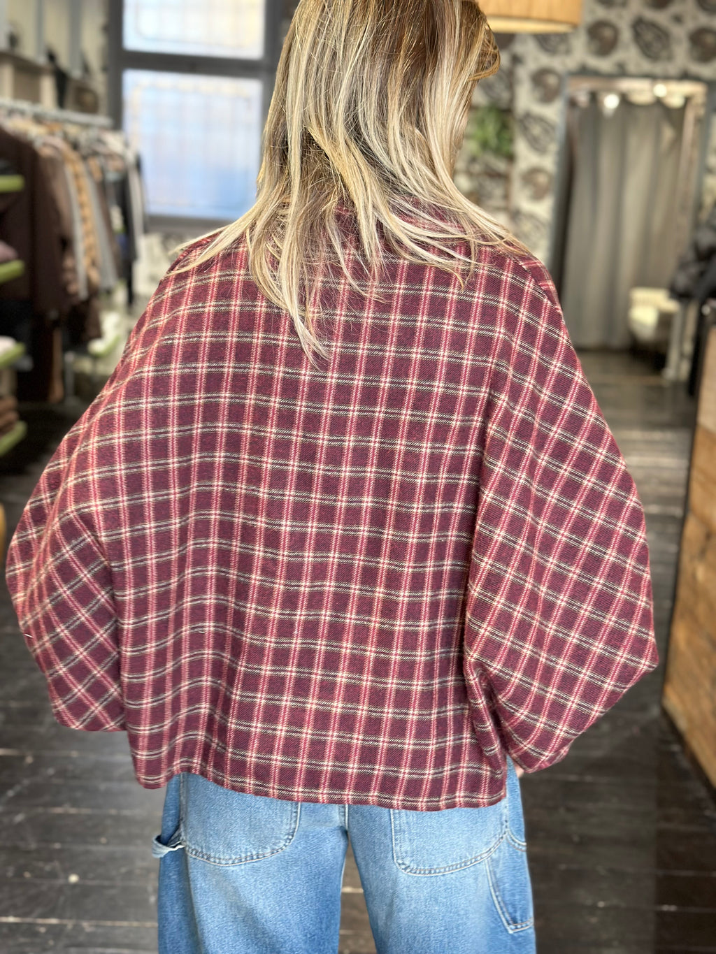 Camicia Check Bordeaux Ampia _MI.LE. for soku