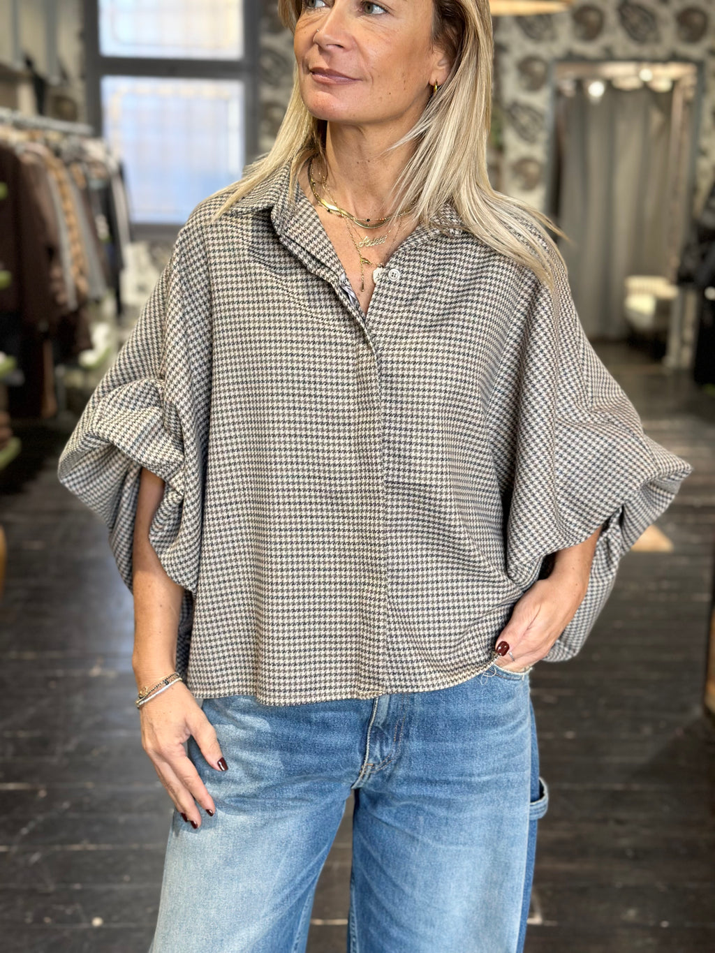 Camicia Pied de Poule Ampia _ MI.LE. for soku