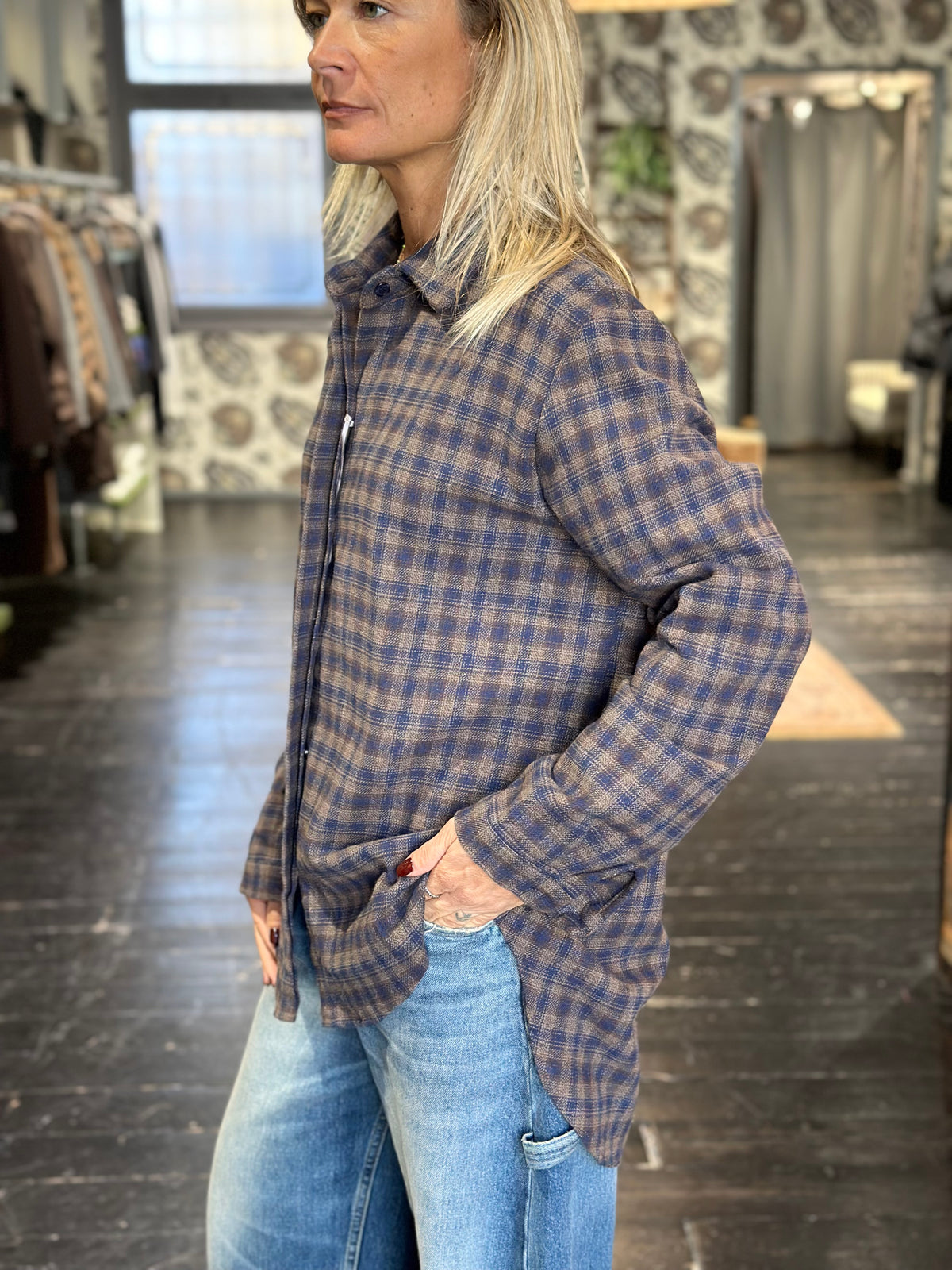 Camicia Check Blu/Moro Over _ MI.LE, for soku