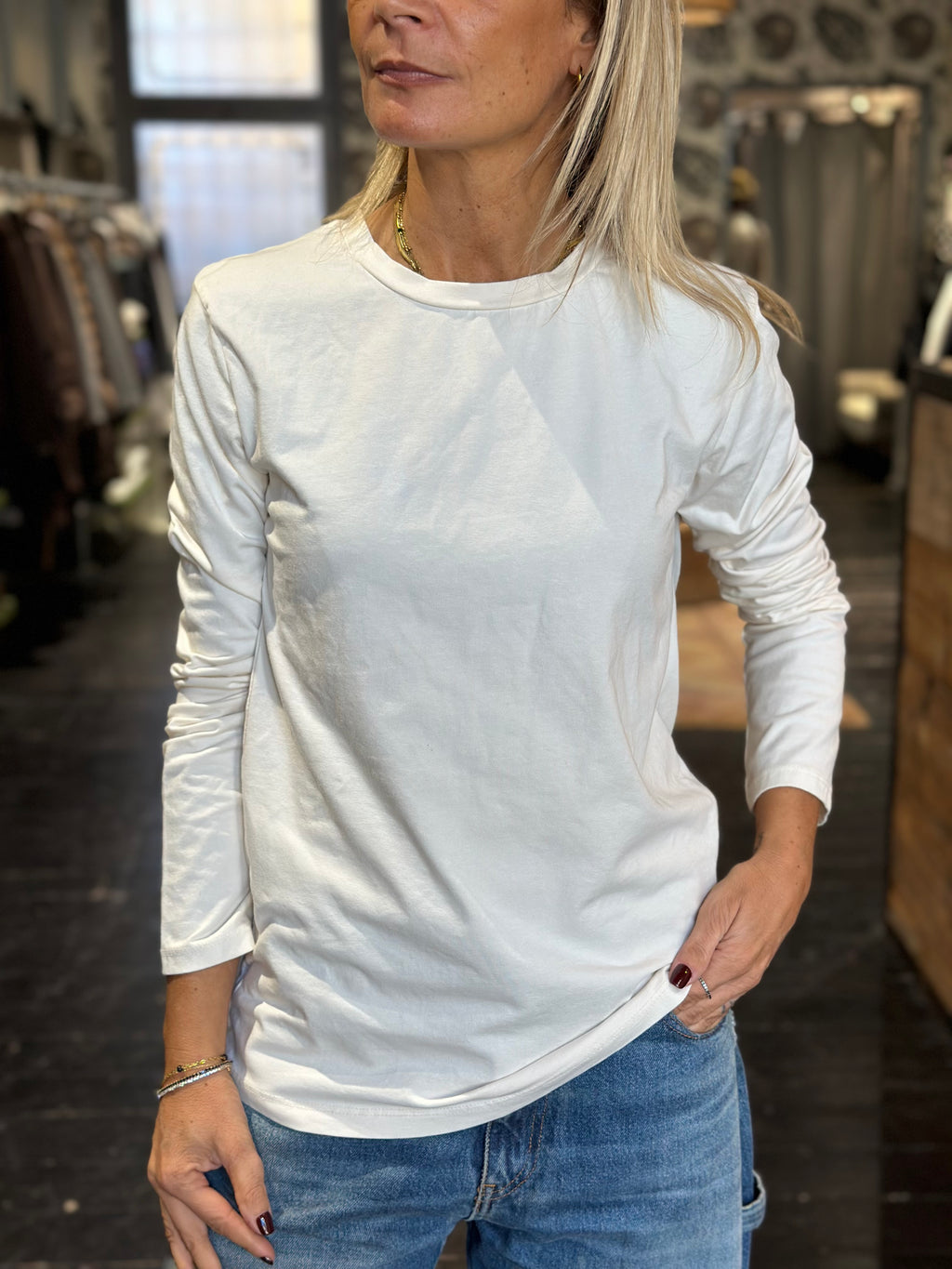 T-shirt girocollo Panna _ MI.LE. for soku