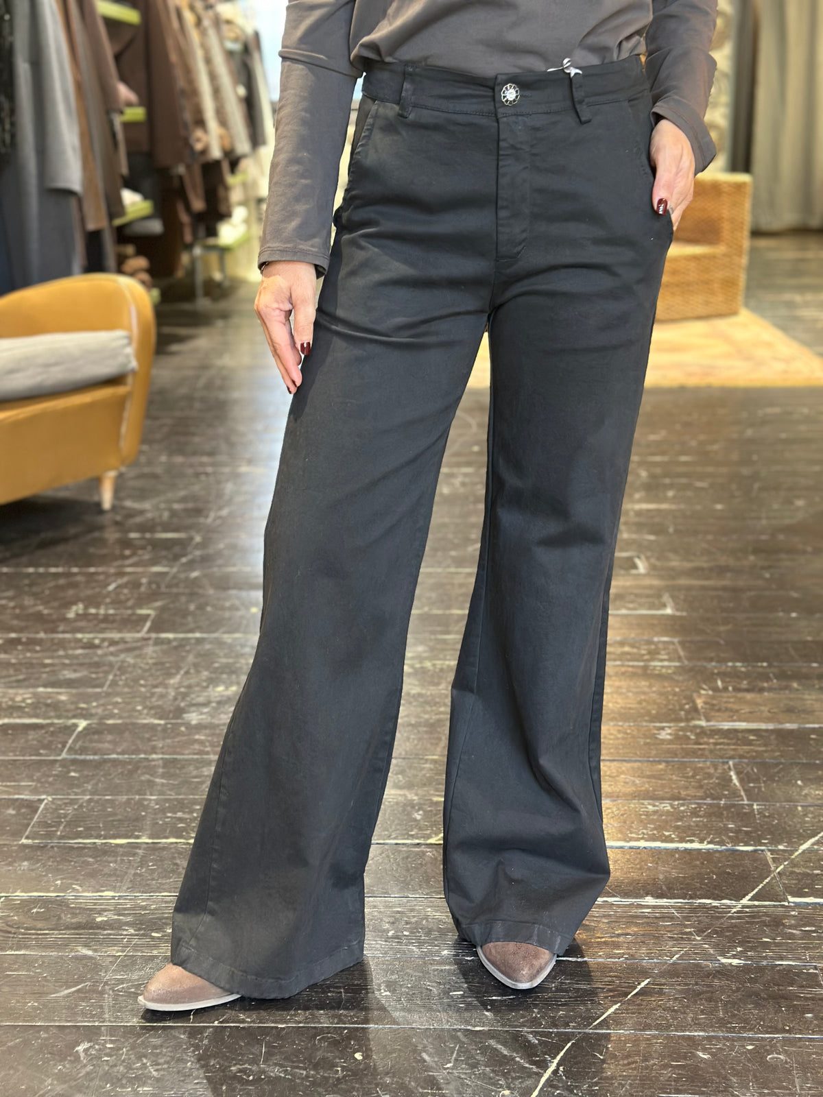 Pantalone palazzo nero _ MI.LE. for soku