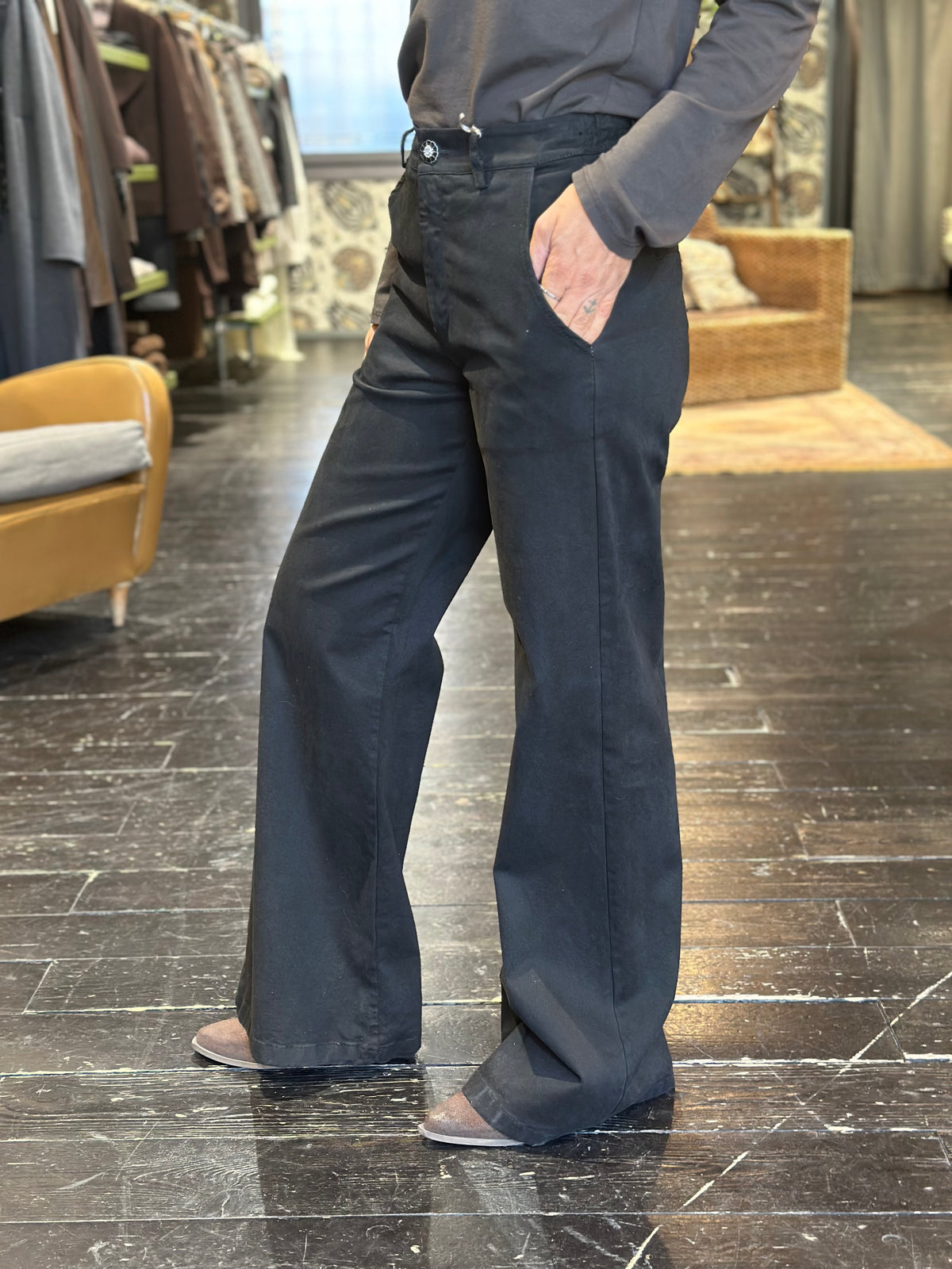 Pantalone palazzo nero _ MI.LE. for soku