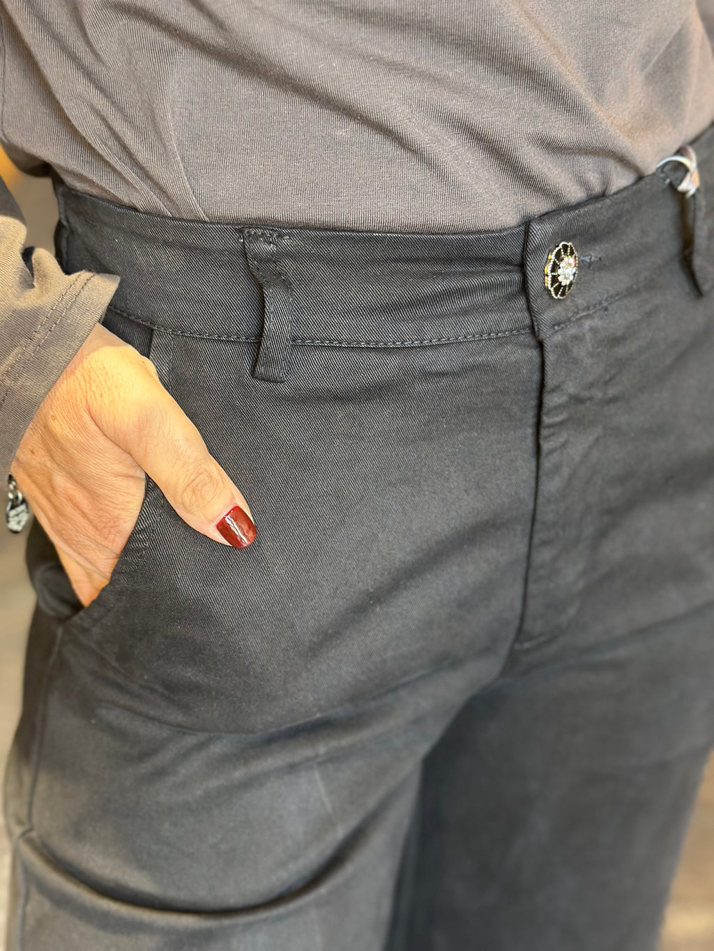 Pantalone palazzo nero _ MI.LE. for soku
