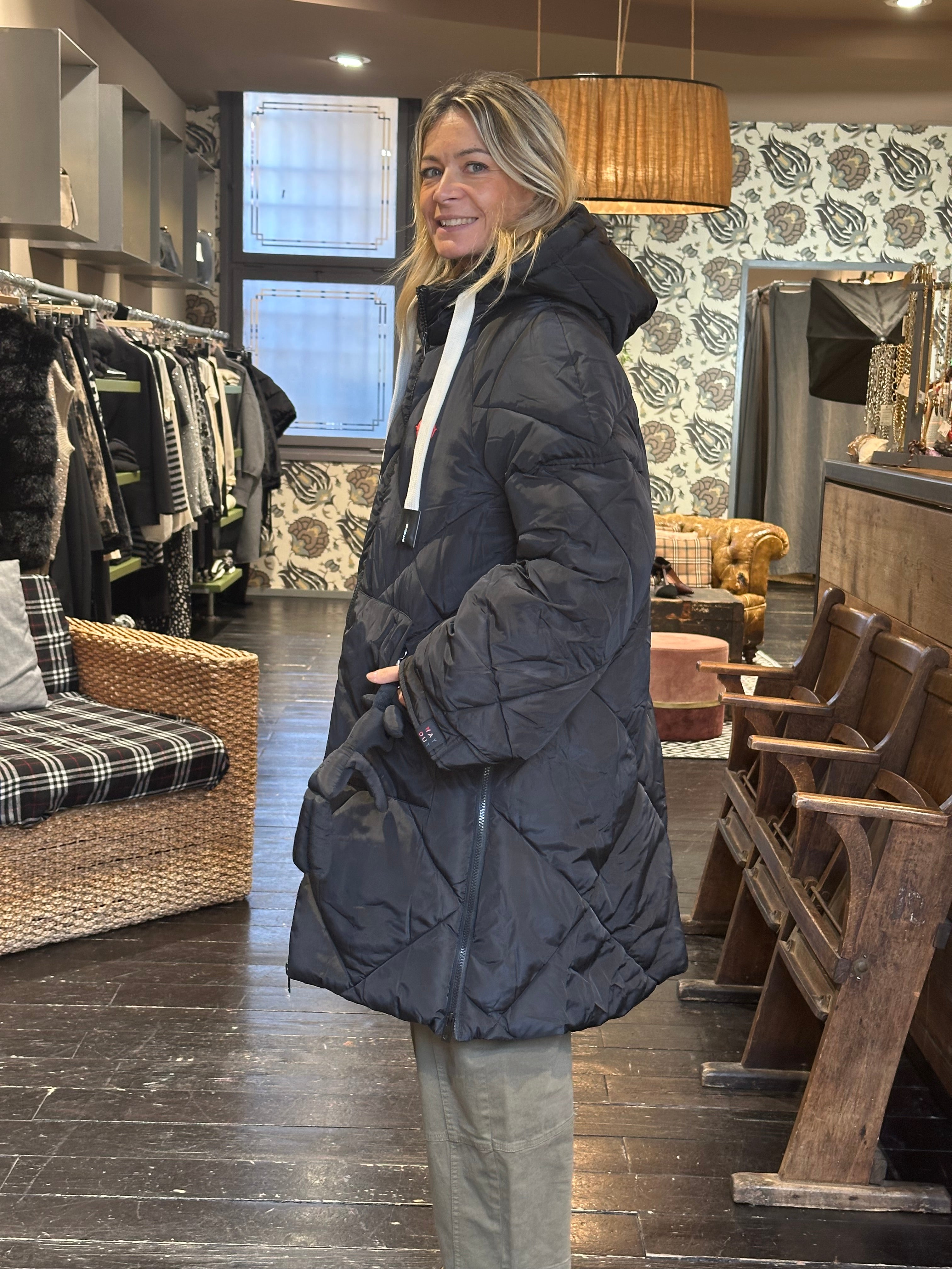 Piumino Lungo Nero _ Ottod'Ame