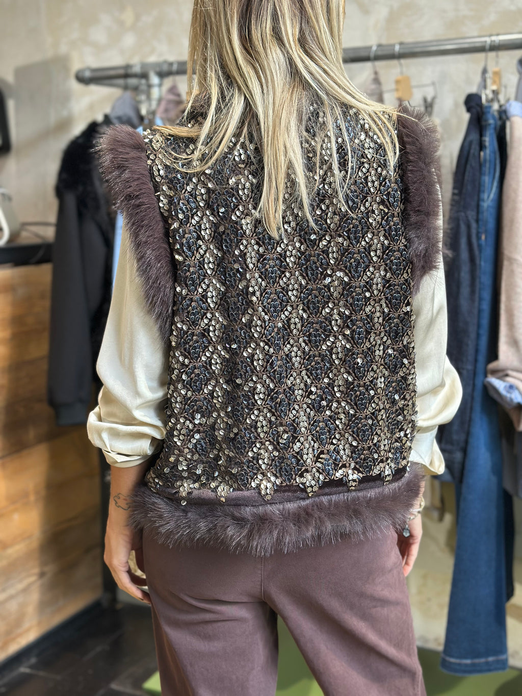 Gilet velluto moro con paillettes _ Souvenir