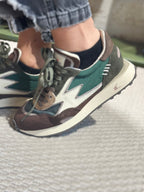 Sneaker verde in nylon e suede _ Moaconcept