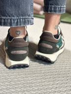 Sneaker verde in nylon e suede _ Moaconcept