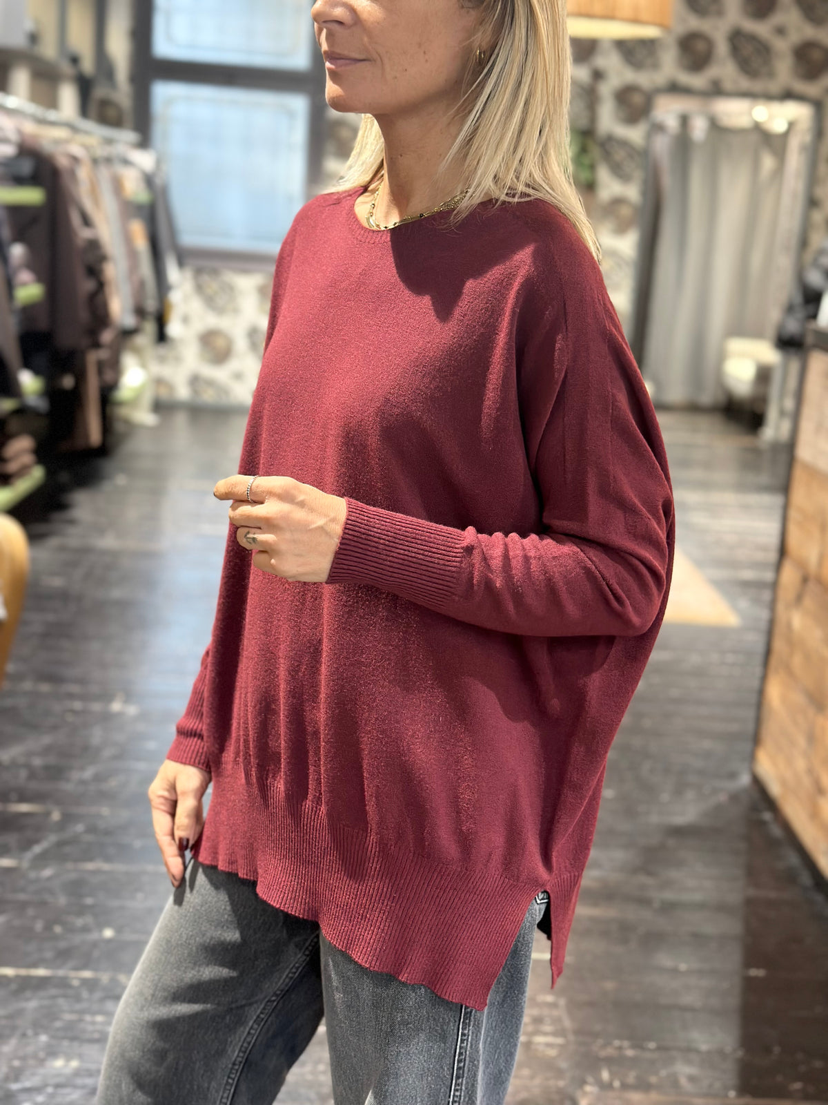Maglia scollo a barca Bordeaux _ Souvenir