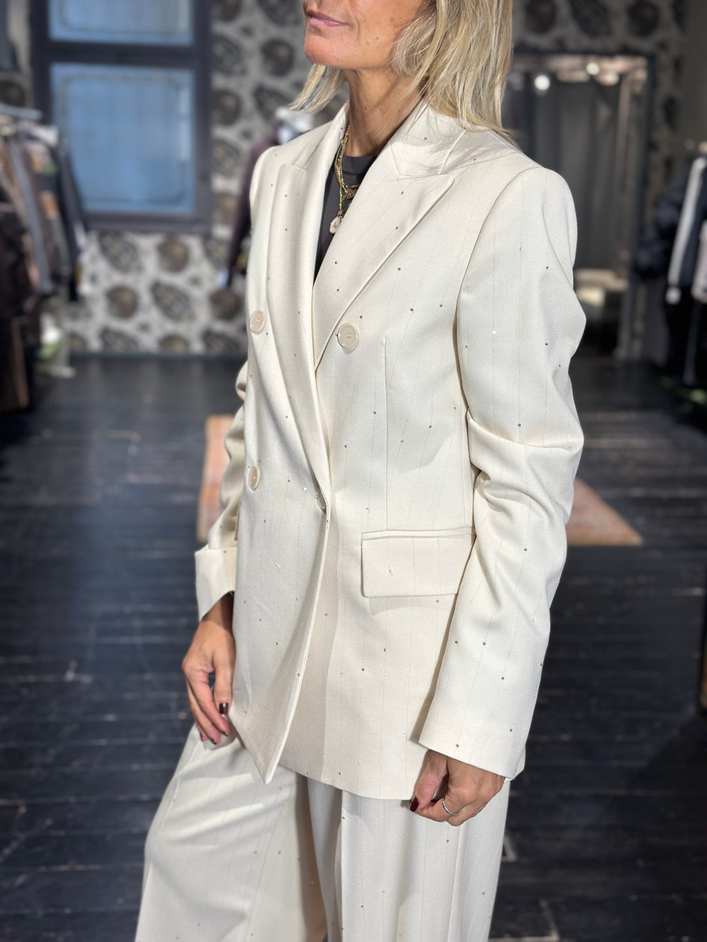 Giacca gessata con micro paillettes _ Souvenir