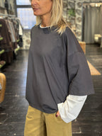 T-shirt doppia manica asfalto _ Vicolo