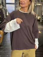 T-shirt doppia manica moro _ Vicolo