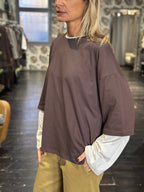T-shirt doppia manica moro _ Vicolo