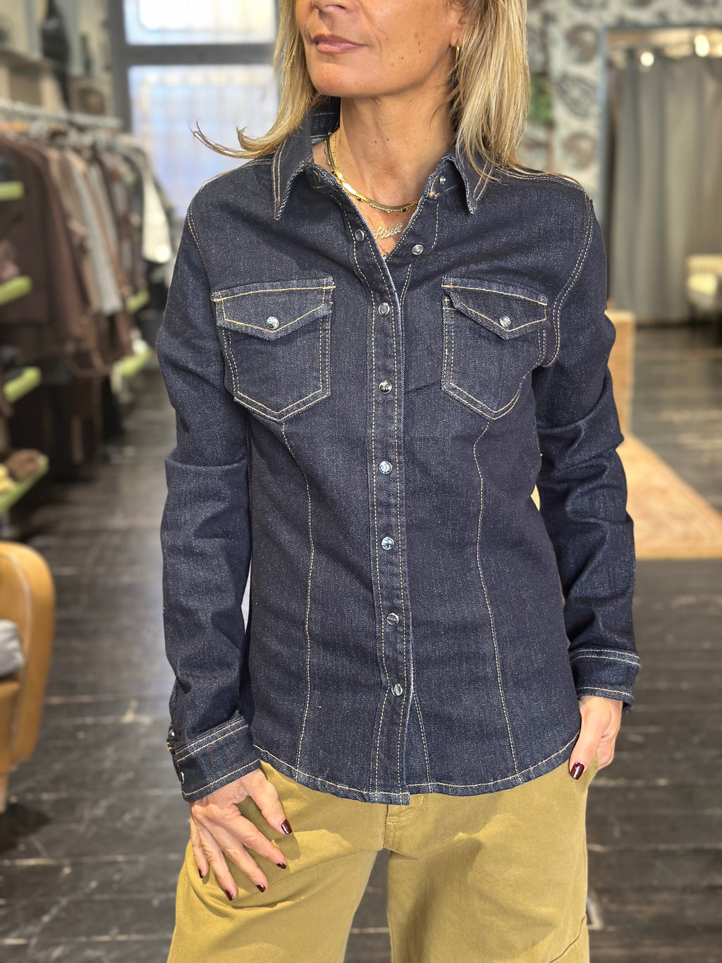 Camicia in denim blu scuro | MI.LE. for soku
