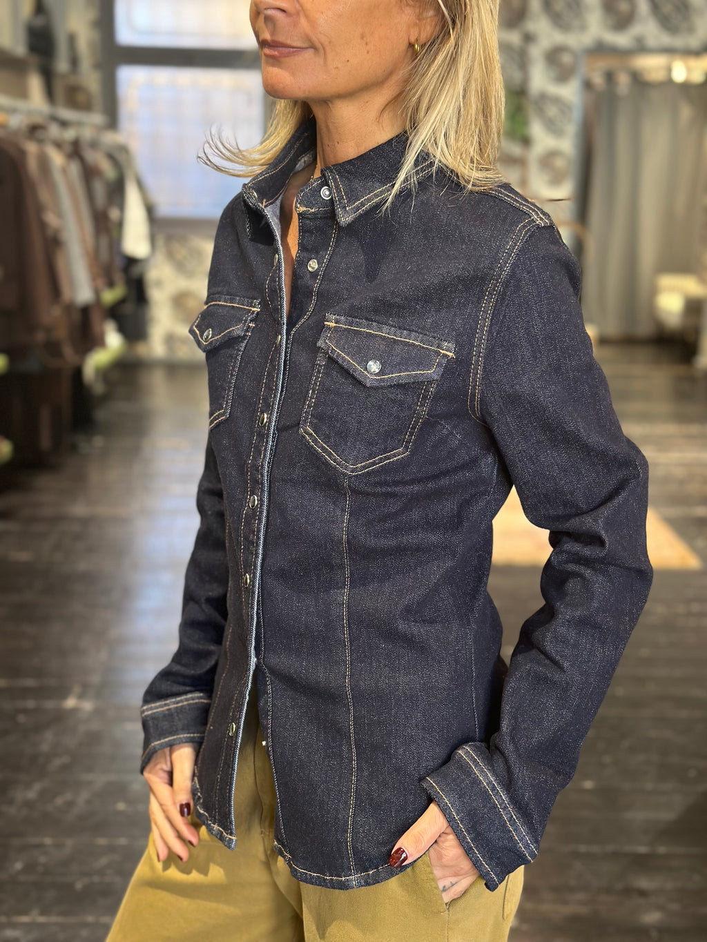 Camicia in denim blu scuro | MI.LE. for soku