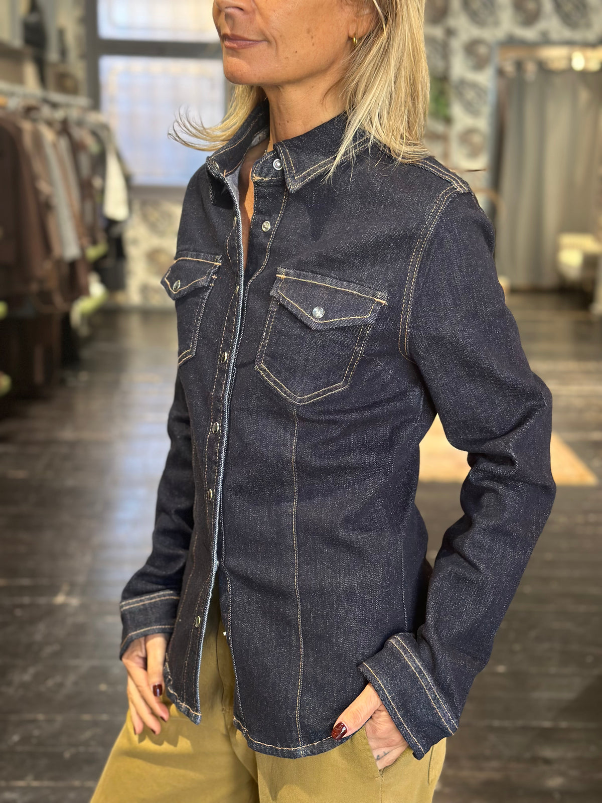 Camicia in denim blu scuro | MI.LE. for soku