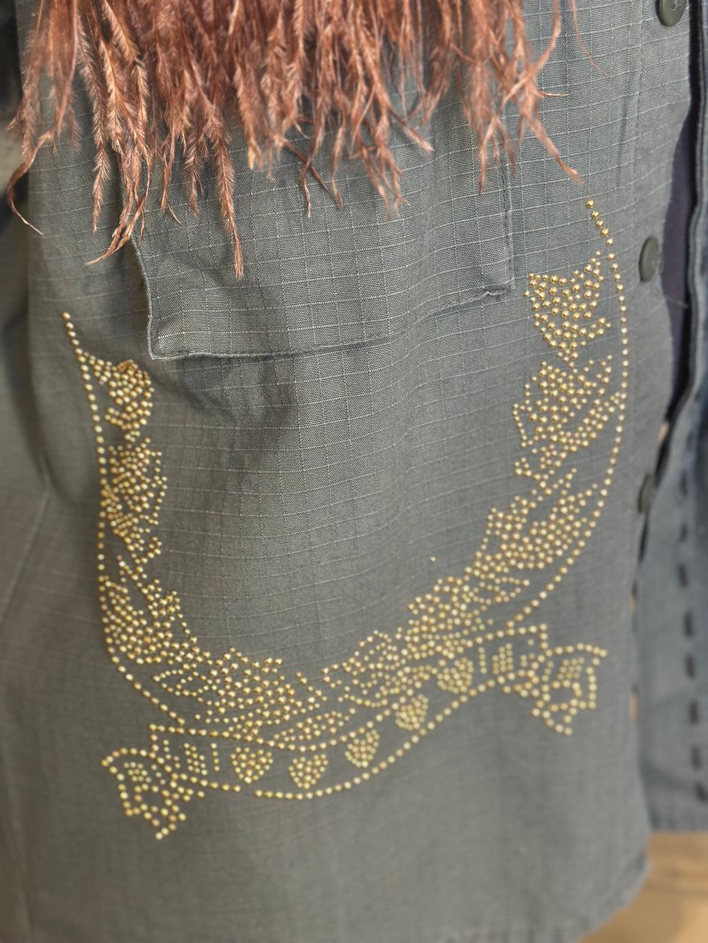 Camicia  piume e strass _  MI.LE. for soku