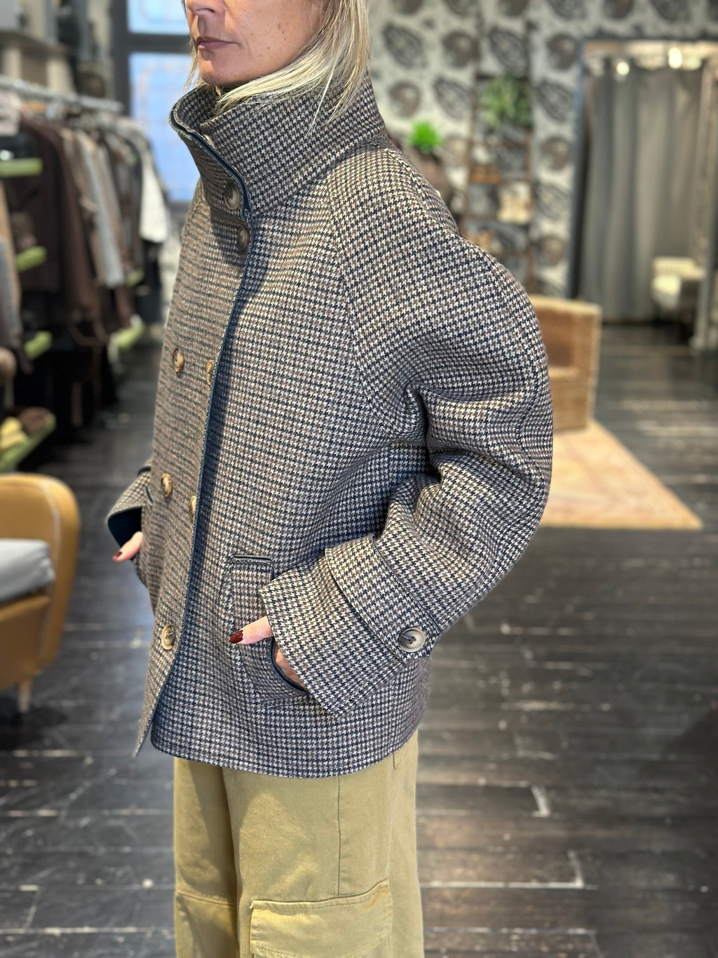 Giaccone corto pied-de-poule  _ MI.LE. for soku