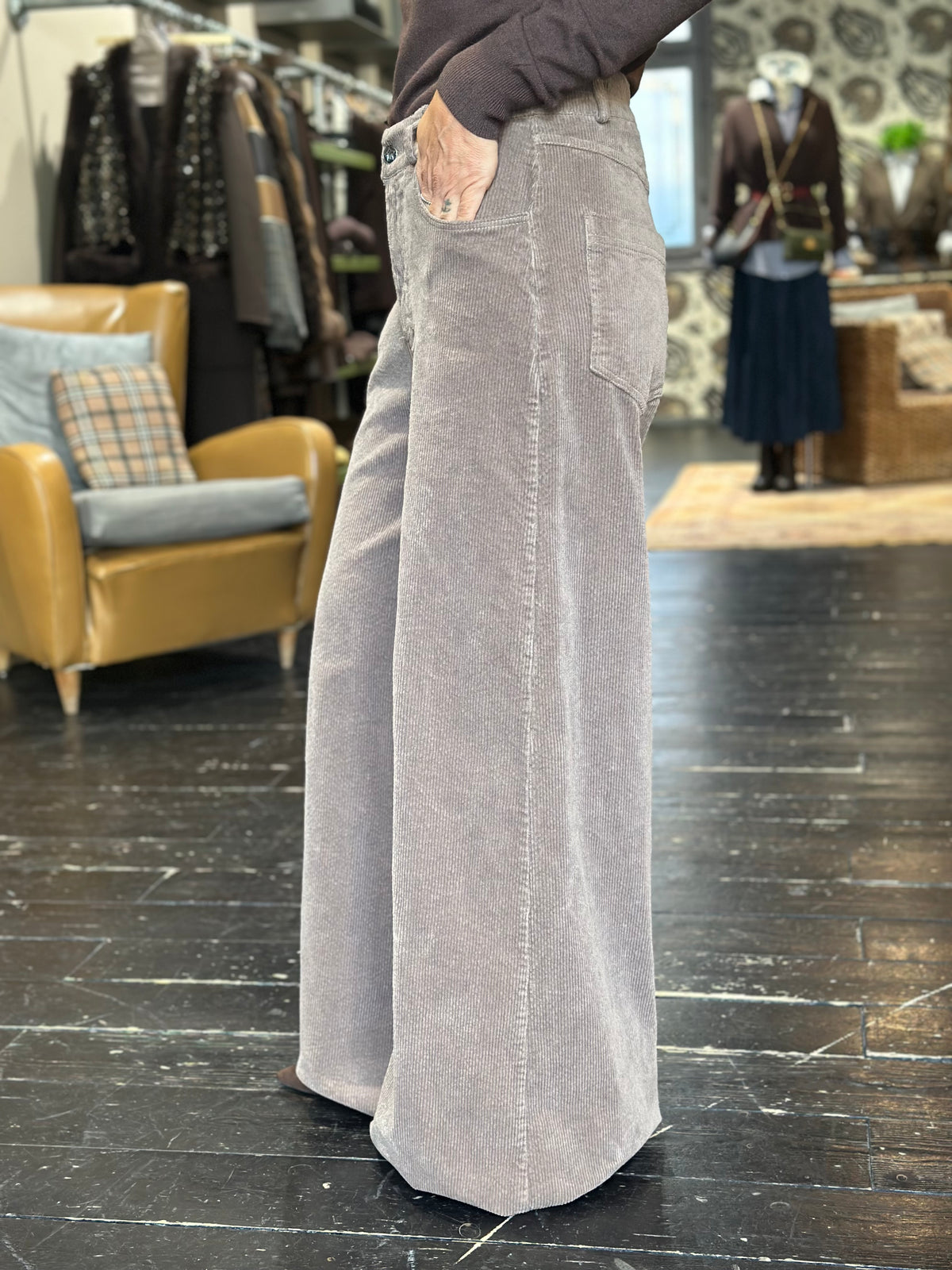 Pantalone palazzo in velluto _  Karma