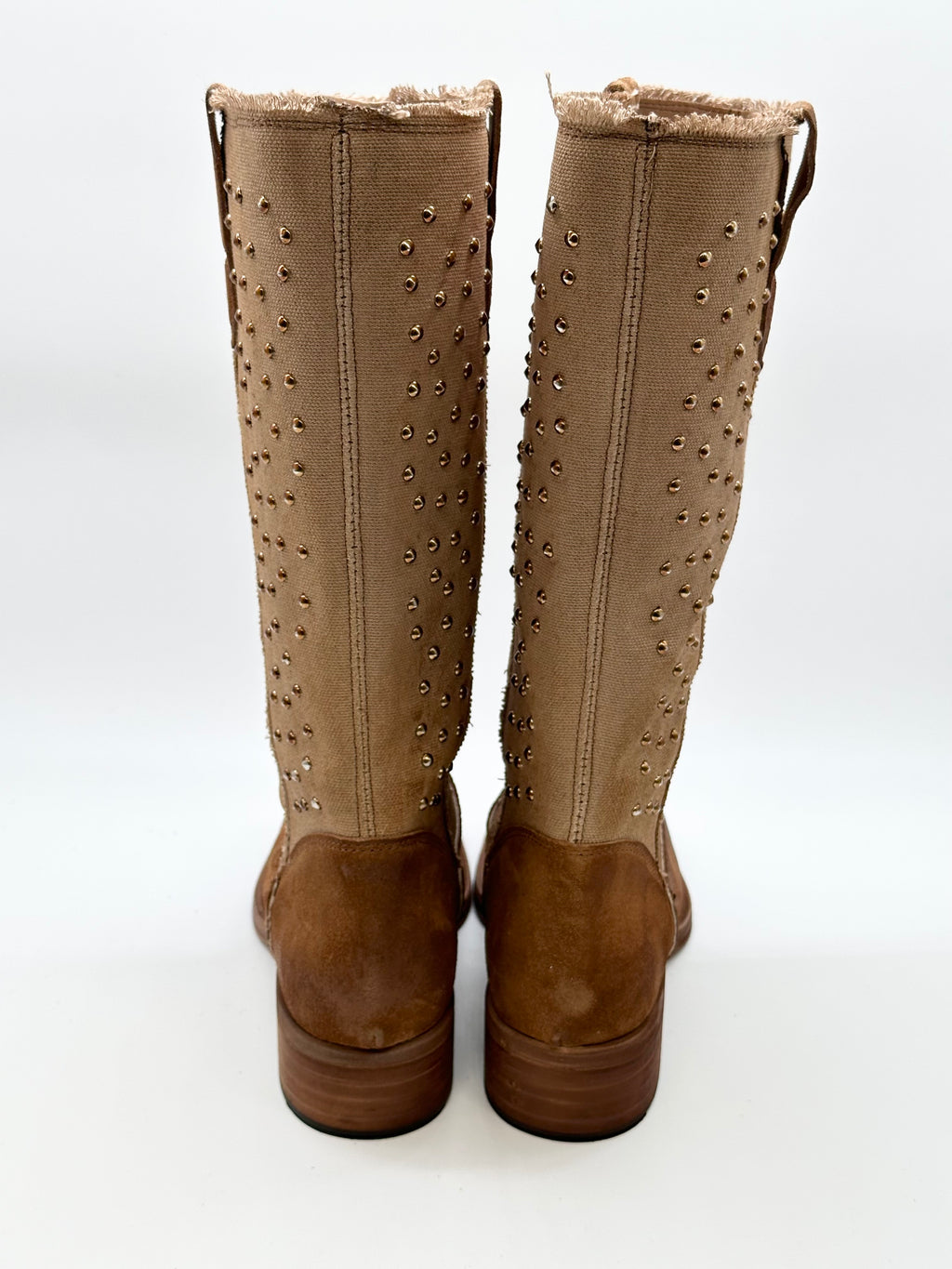 Camperos pelle + Canvas color cuoio _ Divine Follie