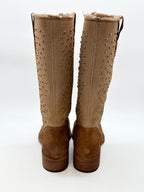 Camperos pelle + Canvas color cuoio _ Divine Follie