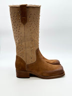 Camperos pelle + Canvas color cuoio _ Divine Follie