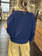 Maglia blu senza maniche con manicotti _ Souvenir
