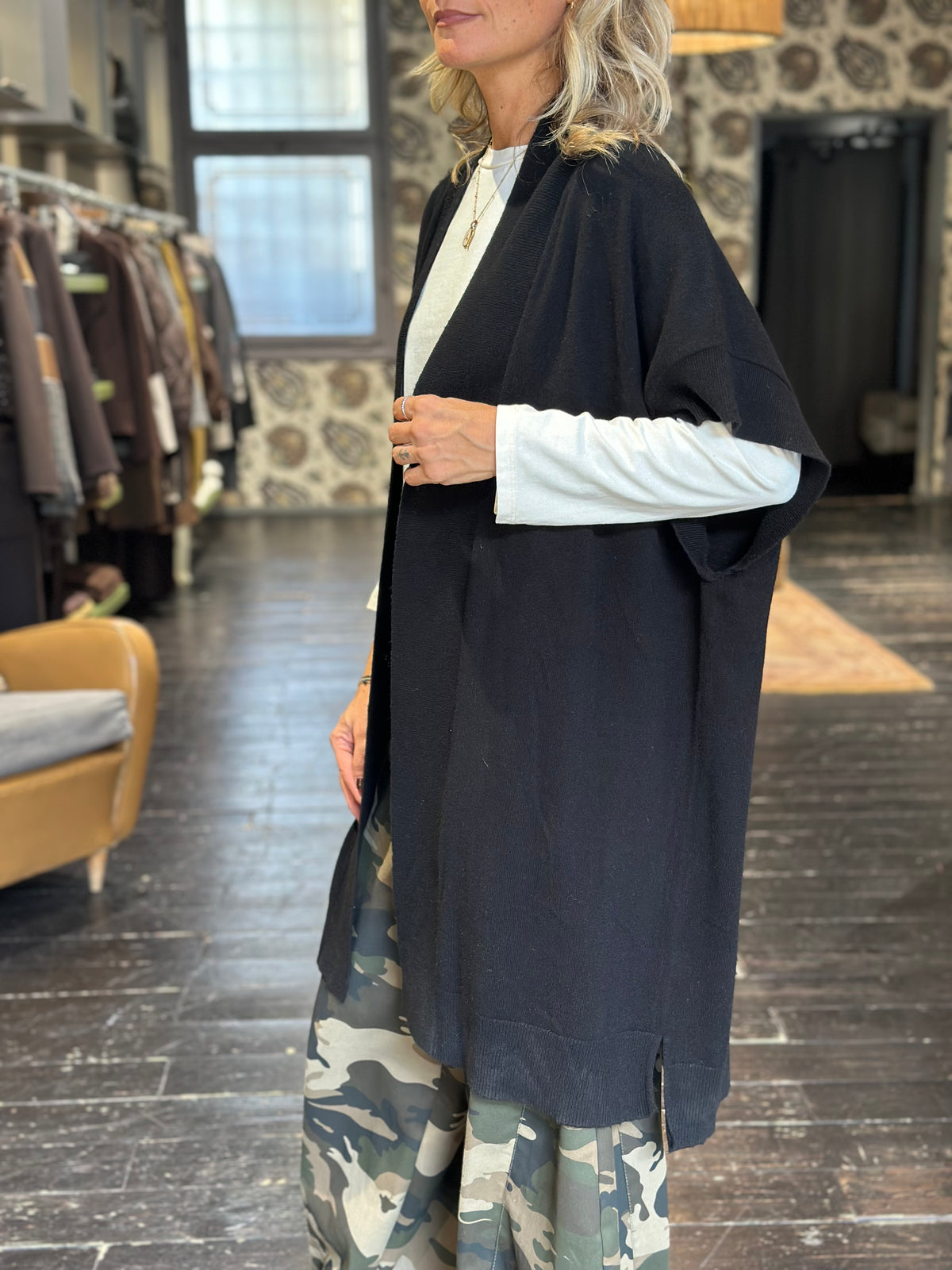 Cardigan Nero Lungo _ Souvenir