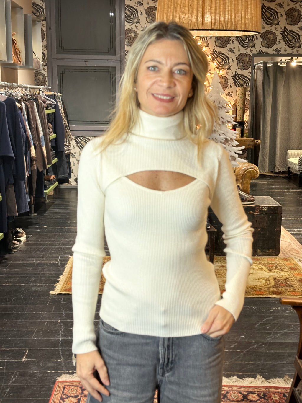 Maglia Cut-Out Panna _ MI.LE. for soku