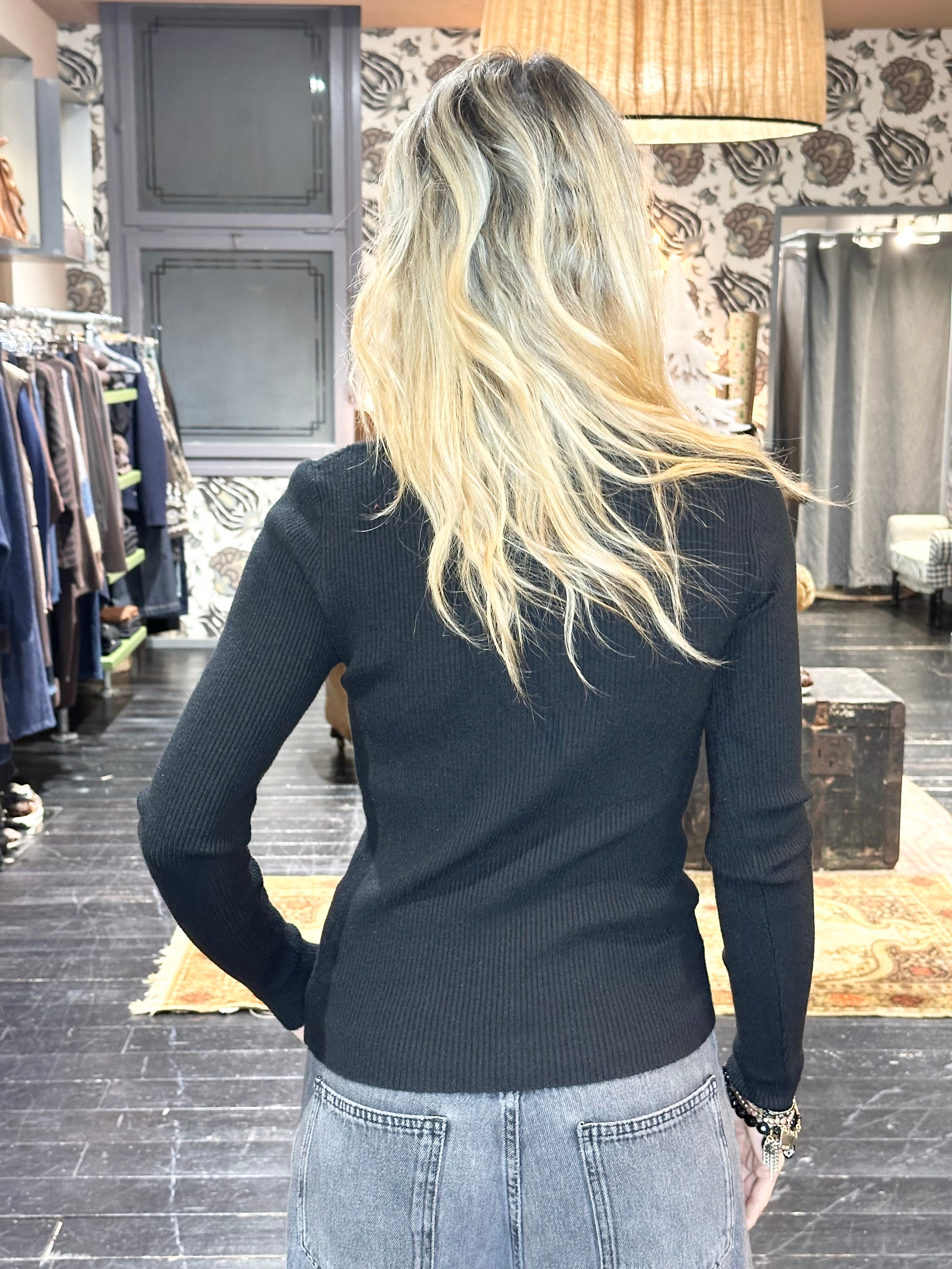 Maglia Cut-Out Nero _ MI.LE. for soku