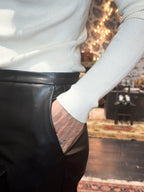 Pantalone Ecopelle Nero _ Vicolo