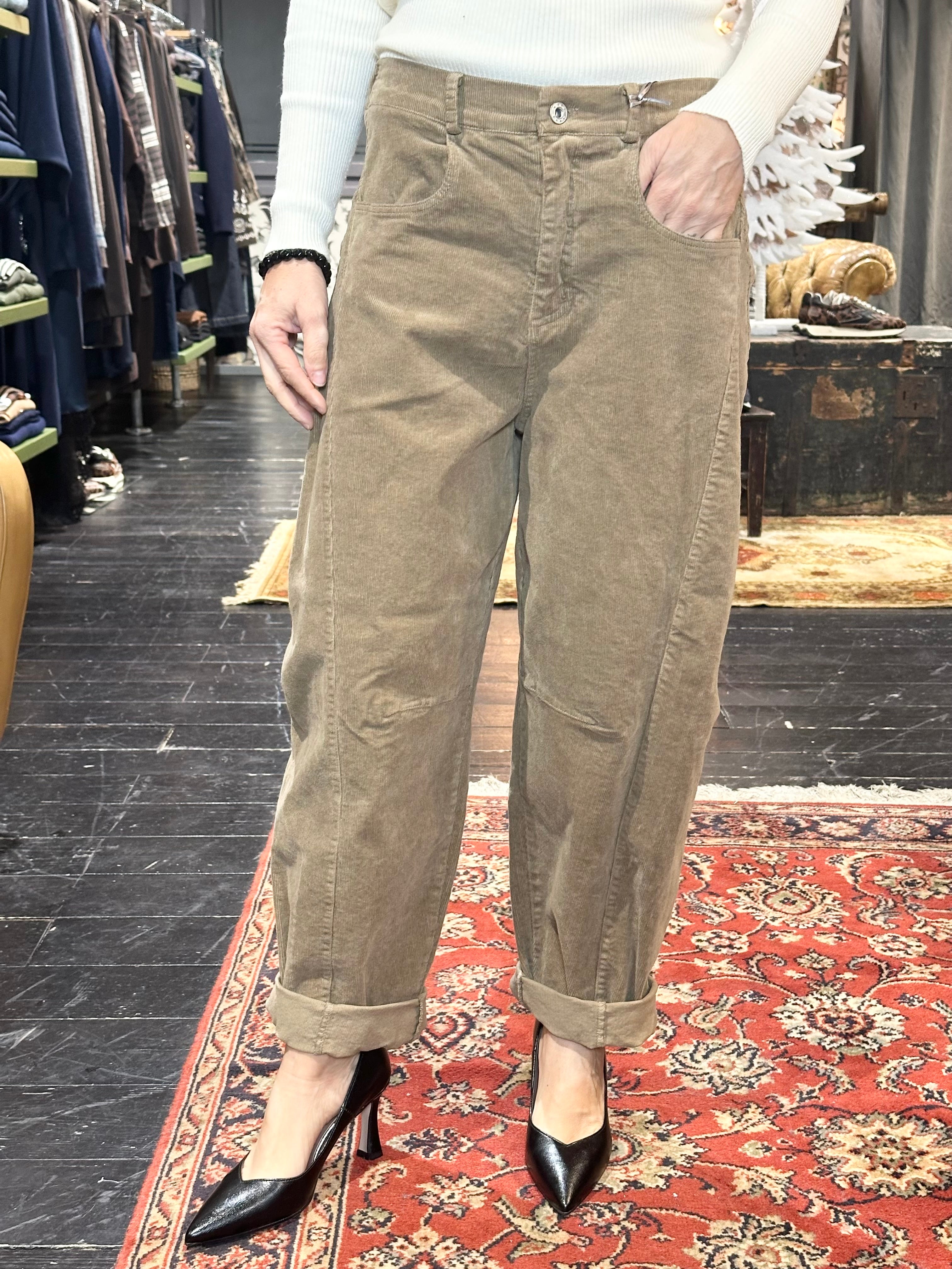 Pantalone Velluto Balloon Beige _ MI.LE. for soku