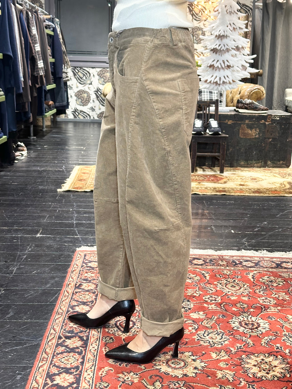 Pantalone Velluto Balloon Beige _ MI.LE. for soku