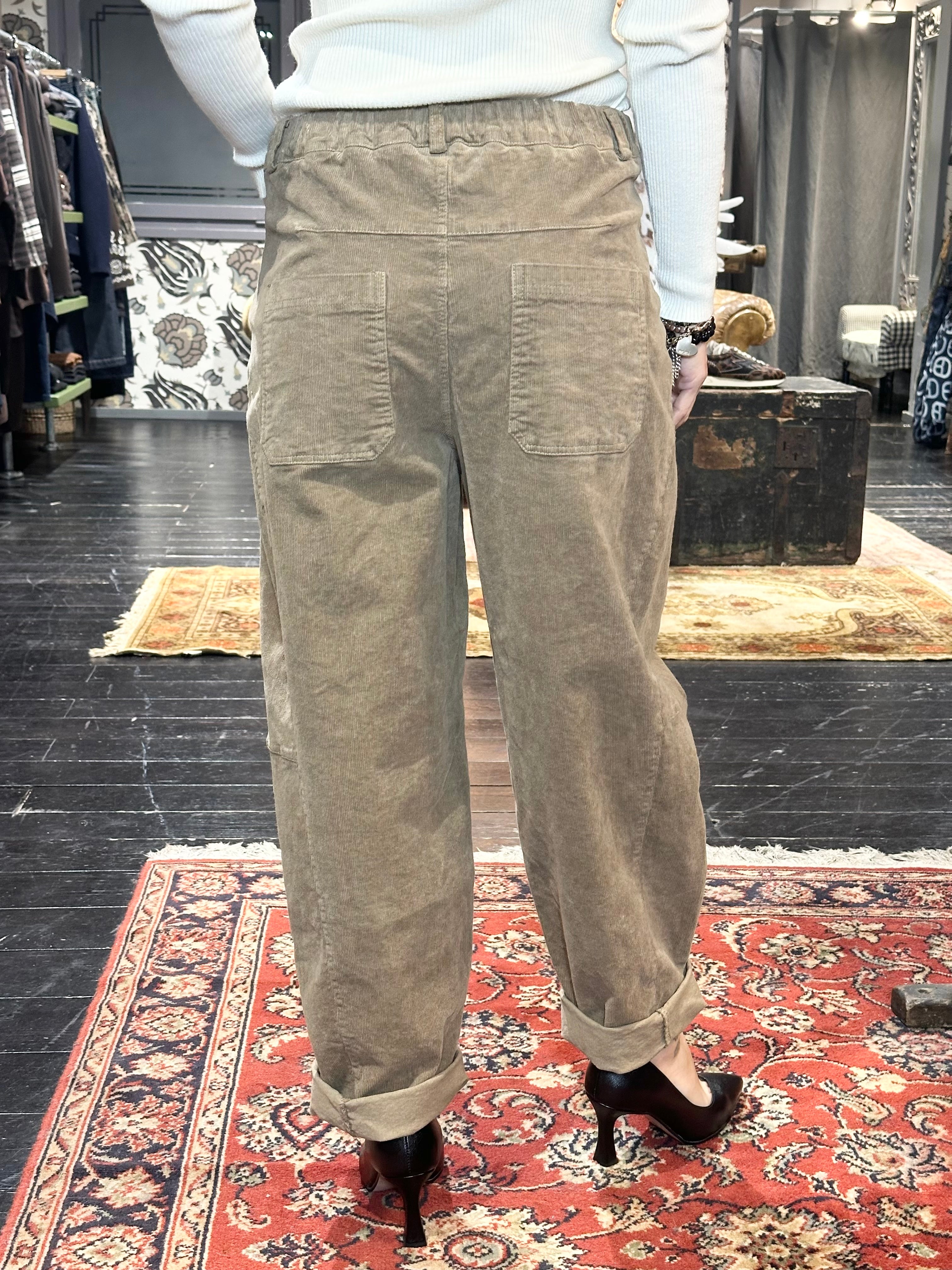 Pantalone Velluto Balloon Beige _ MI.LE. for soku