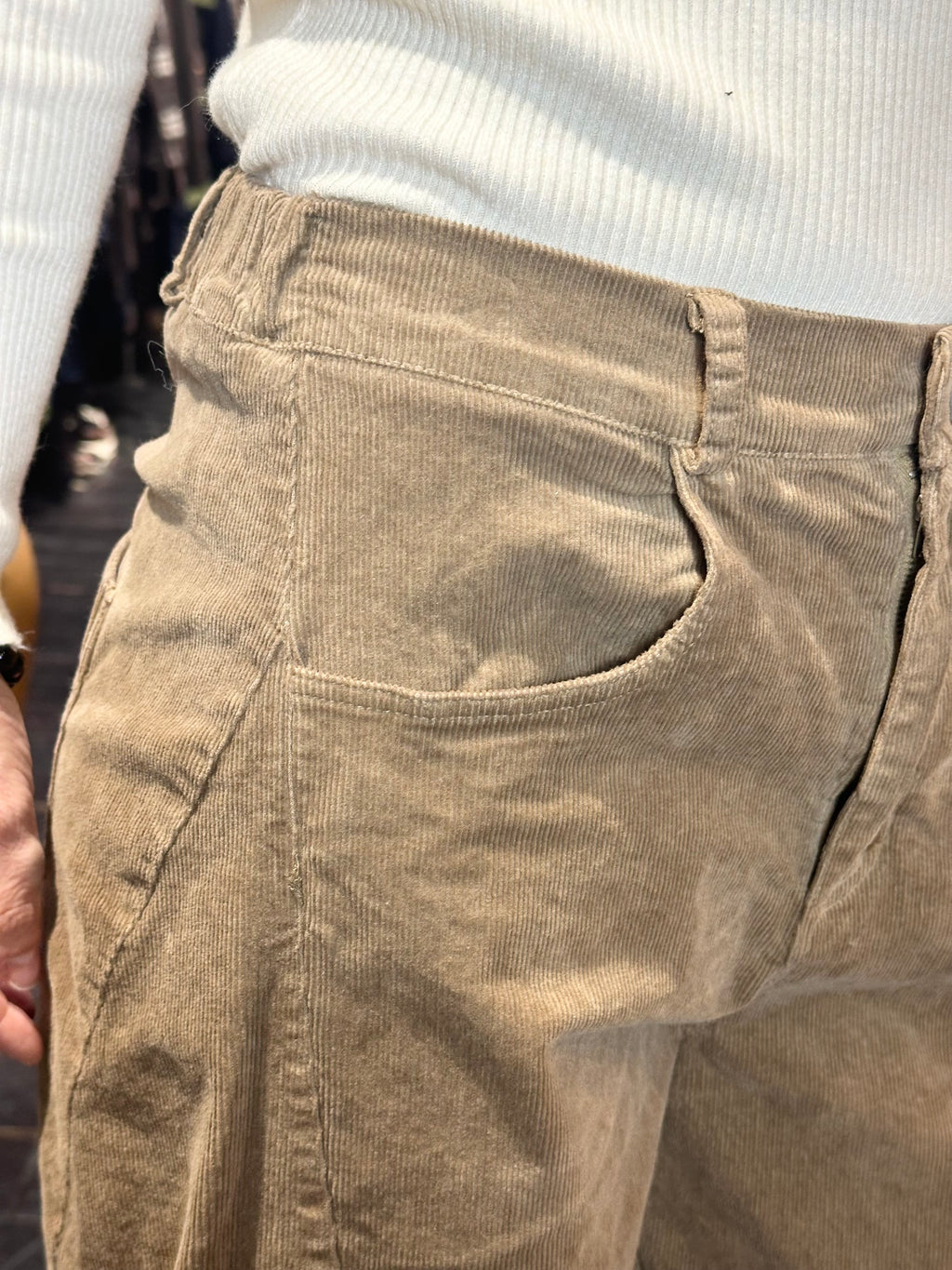 Pantalone Velluto Balloon Beige _ MI.LE. for soku