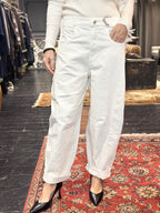 Pantalone Velluto Balloon Panna _ MI.LE. for soku