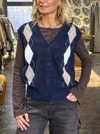 Gilet blu a rombi _ MI.LE. for soku