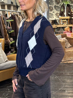 Gilet blu a rombi _ MI.LE. for soku