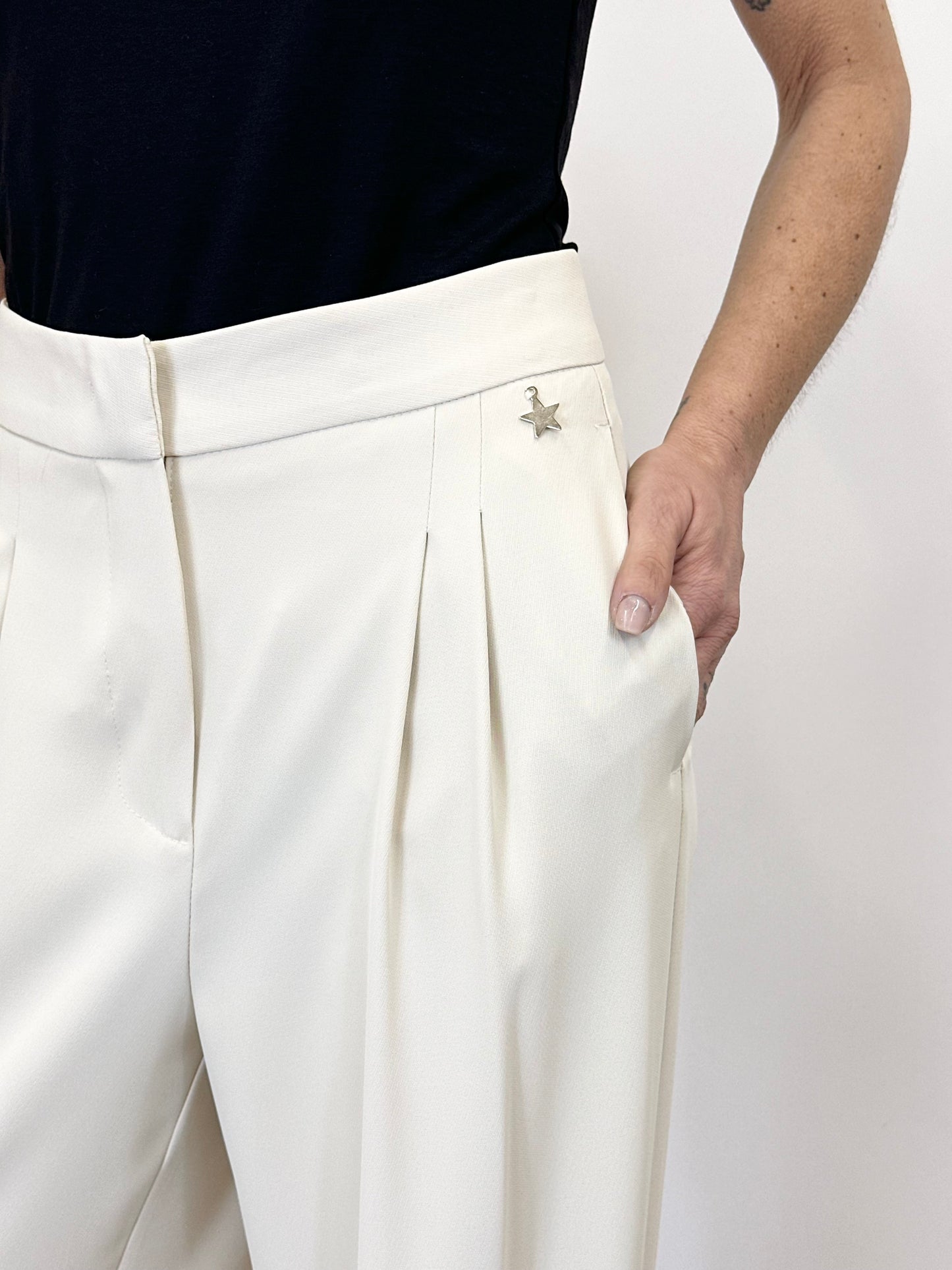 Pantalone panna in Crèp di Cady