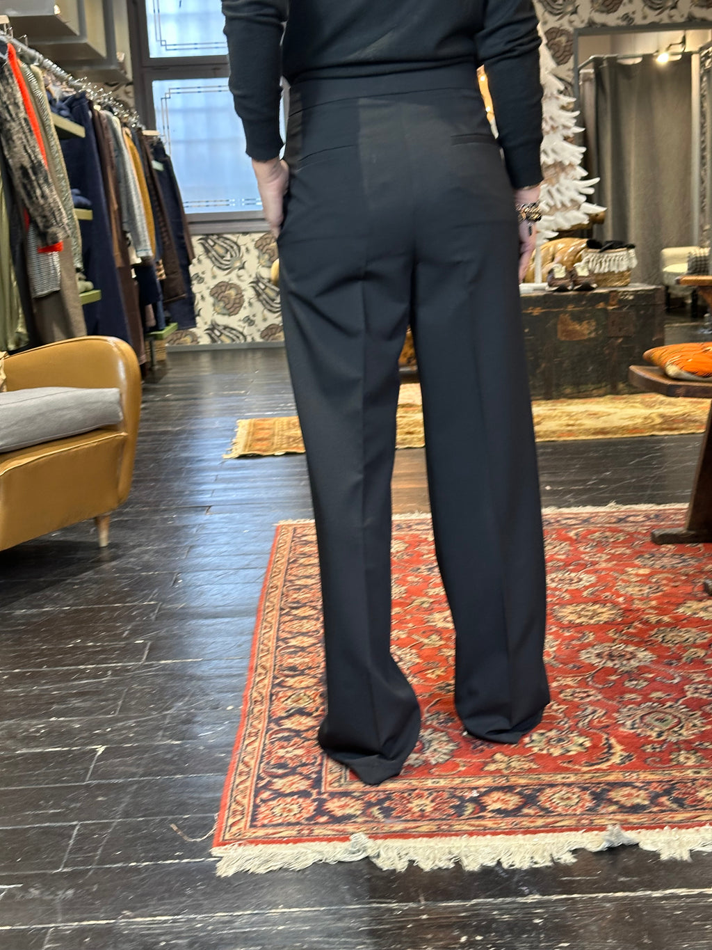 Pantalone Gamba Dritta Nero _ Vicolo