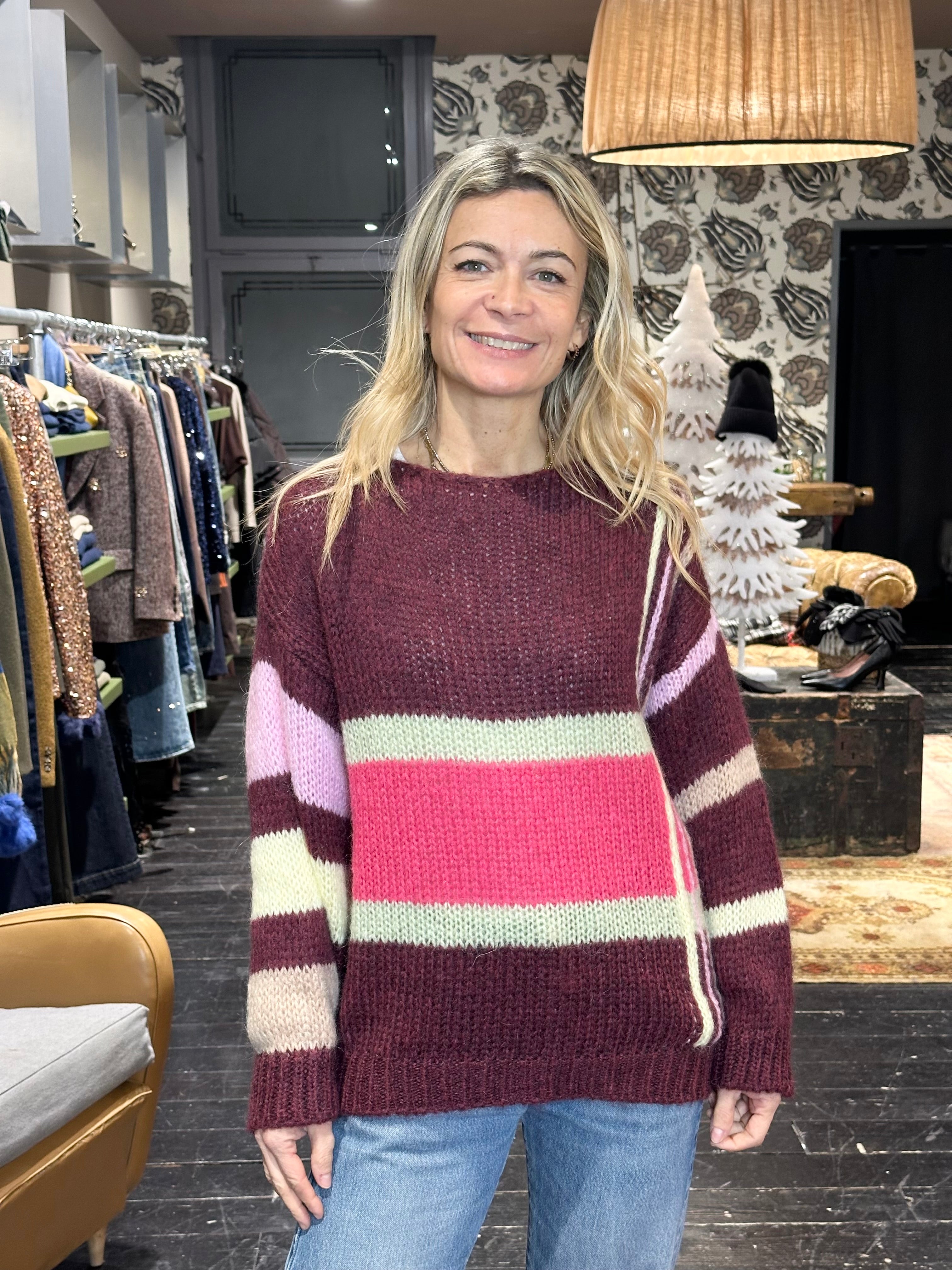 Maglia Rigata Bordeaux _ MI.LE. for soku